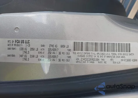 2019 Dodge Grand Caravan Gt from USA, damaged, VIN 2C4RDGEG2KR631884